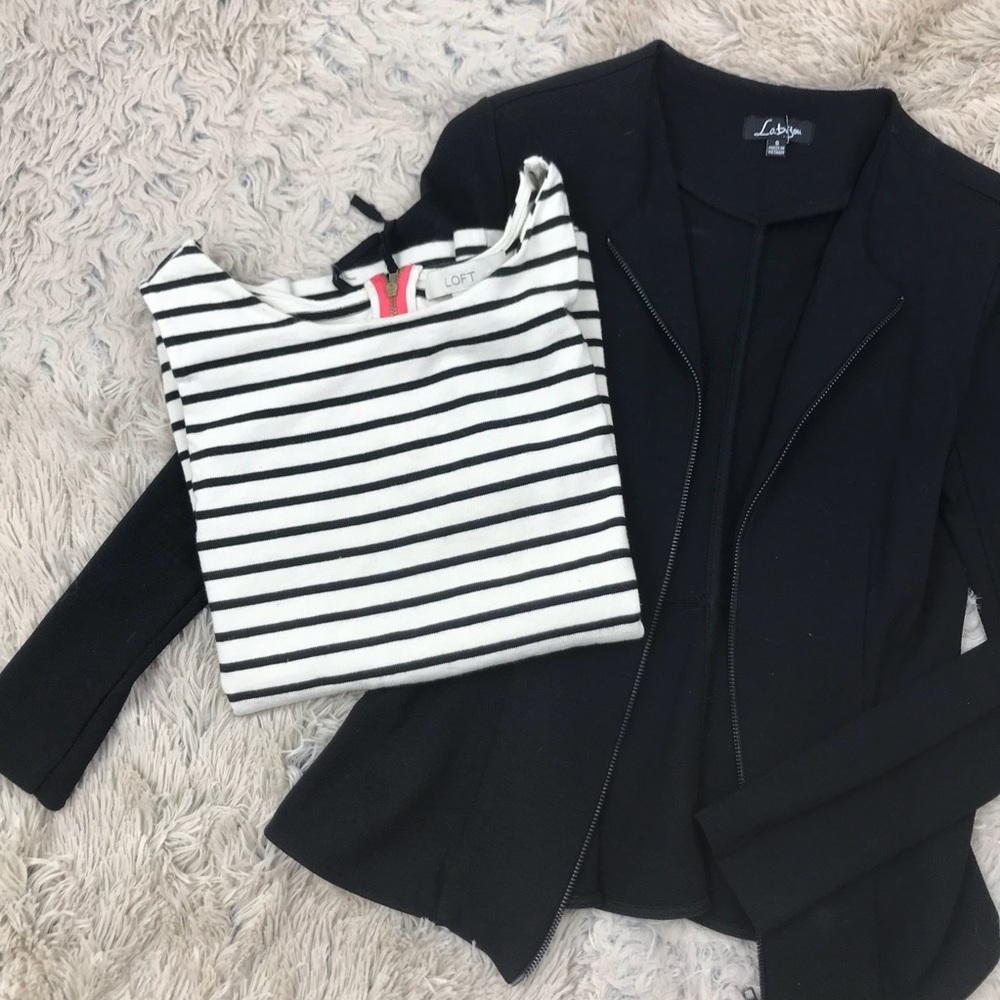Ann Taylor LOFT Striped Sleeveless Thick Blouse